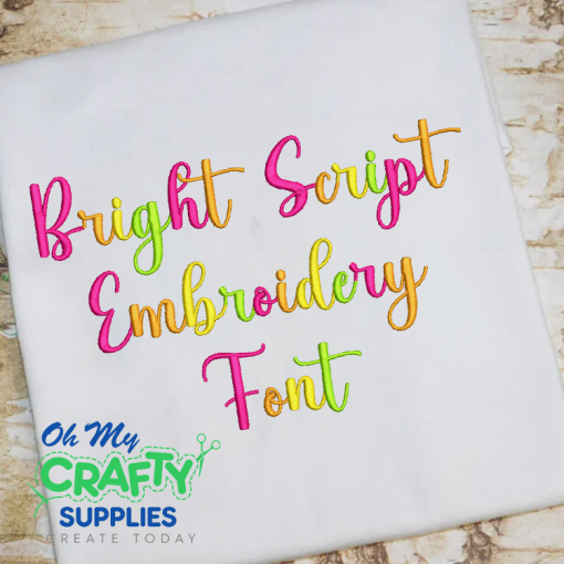 Bright Script Embroidery Font (BX Included) (FL)