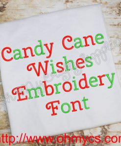 Candy Cane Wishes Embroidery Font (BX Included)