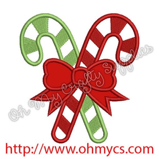 Candy Cane Applique Design