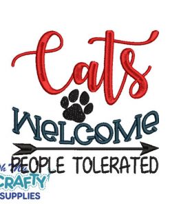 Cats Welcome 1222 Embroidery Design