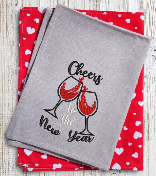 Cheers to the New Year Embroidery Design