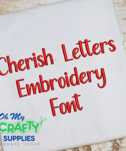 Cherish Letters Embroidery Font (BX Included)