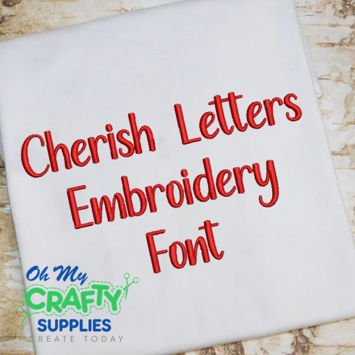 Cherish Letters Embroidery Font (BX Included)