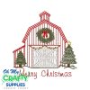 Christmas Barn Sketch Embroidery Design