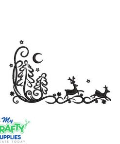 Christmas Leap Satin Deer Embroidery Design