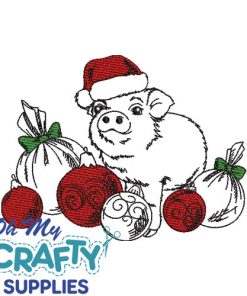 Christmas Piglet Embroidery Design