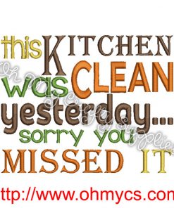 Clean Kitchen Embroidery Design