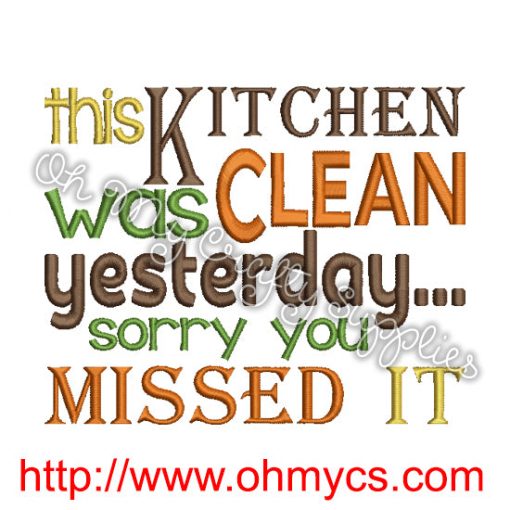 Clean Kitchen Embroidery Design
