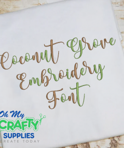 Coconut Grove Embroidery Font (BX Included) (FL)