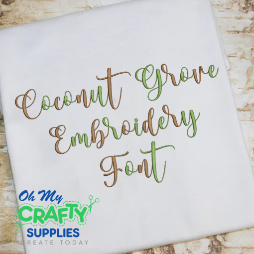 Coconut Grove Embroidery Font (BX Included) (FL)