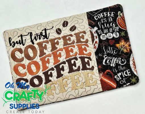 Coffee Coffee Coffee Coffee Mug Rug Embroidery Design
