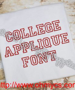 College Applique Embroidery Font (BX Included)