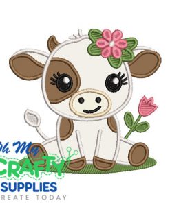 Cute Cow 820 Applique Embroidery Design