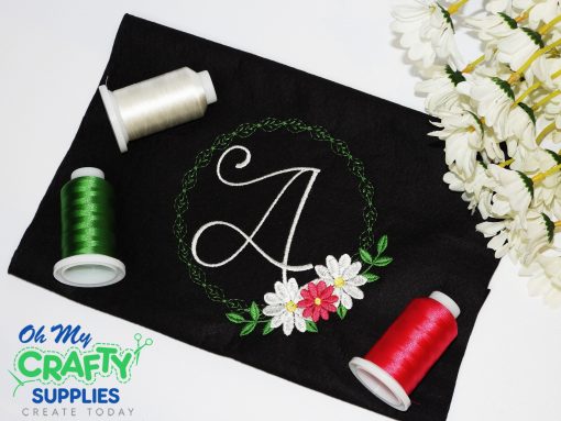 Circle Floral Monogram A-Z (BX Included)