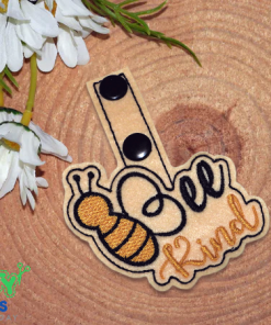 Bee Kind Key Fob Embroidery Design