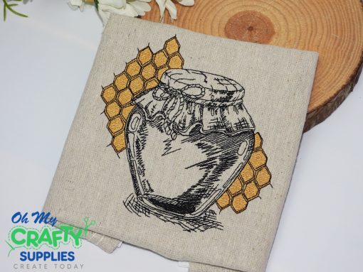 Honey Comb Jar 316 Embroidery Design