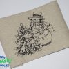 Sketch Snowman embroidery Design