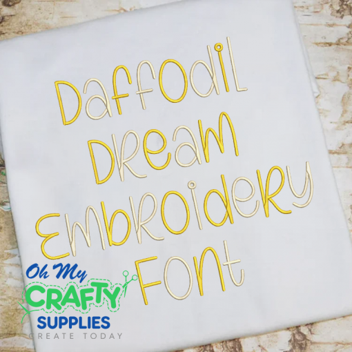 Daffodil Dream Embroidery Font (BX Included) (FM)