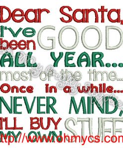 Dear Santa Embroidery Design