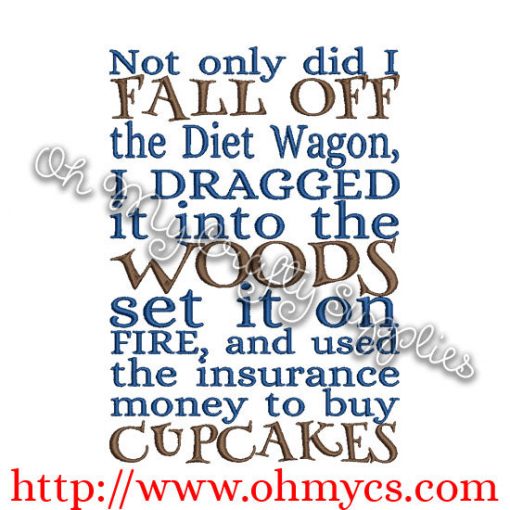 Diet Wagon Embroidery Design