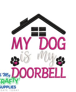 Dog Doorbell Embroidery Design