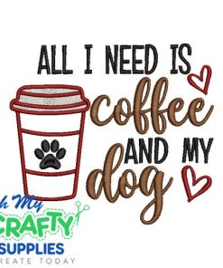 Dog and Coffee 81 Emboridery Design