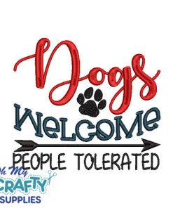 Dogs Welcome 1222 Embroidery Design