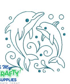 Dolphin Line art 2025 Embroidery Design