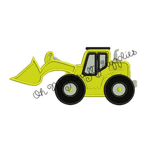 Bull Dozer Applique Embroidery Design