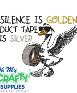 Duct Tape is Silver Embroidery Design