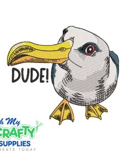 Dude Seagull Embroidery Design