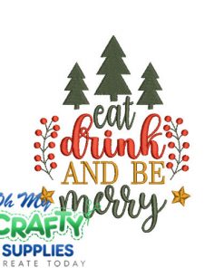 Eat Drink Merry 1119 Embroidery Design