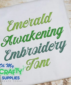 Emerald Awakening Embroidery Font (BX Included) (FM)