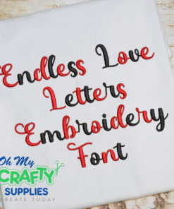 Endless Love Letters Embroidery Font (BX Included) (FL)