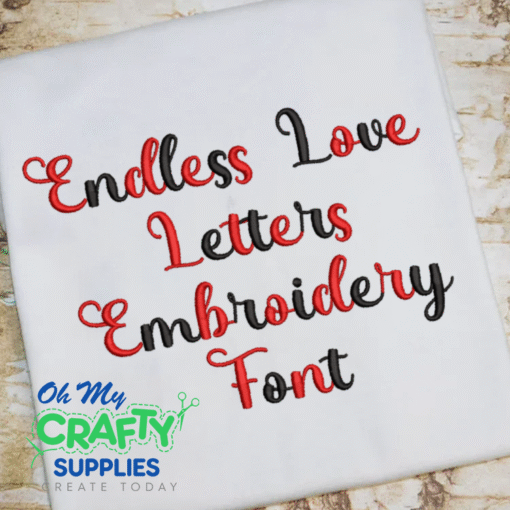Endless Love Letters Embroidery Font (BX Included) (FL)