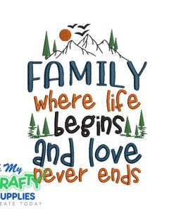 Family Life Love 710 Embroidery Design