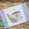 Floral Cup 25 Mug Rug Embroidery Design (REV)