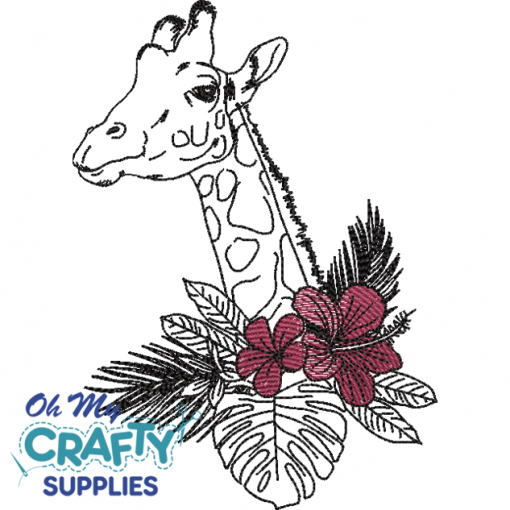 Floral Giraffe 42922 Embroidery Design