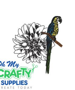 Floral Parrot Embroidery Design