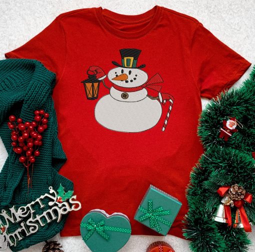 Fluffy Snowman Embroidery Design