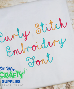 Curly Stitch Embroidery Font (BX Included)
