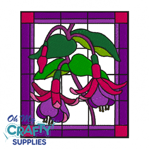 Stain Glass Fuchsia Embroidery Design