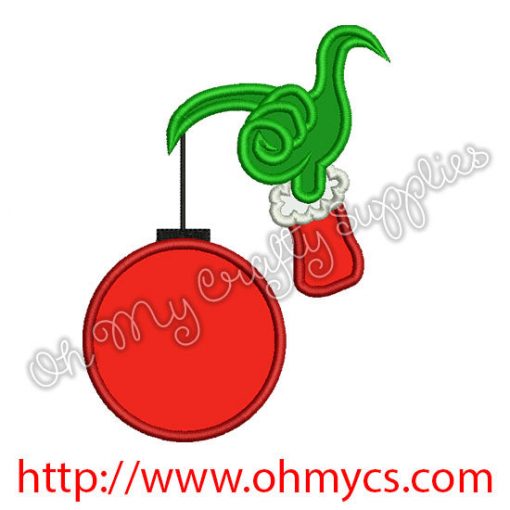 Green Hairy Hand Applique Design