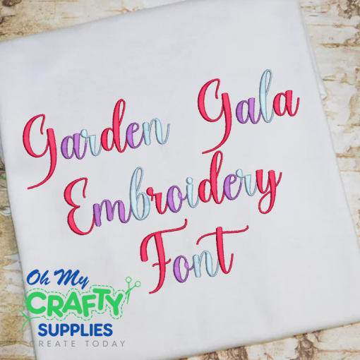 Garden Gala Embroidery Font (BX Included) (FL)