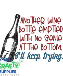 Genie Wine Bottle Embroidery Design