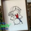 Girl Drummer Embroidery Design