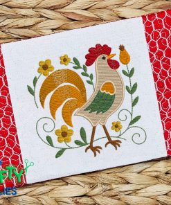 Golden Dawn Rooster Embroidery Design (MRP