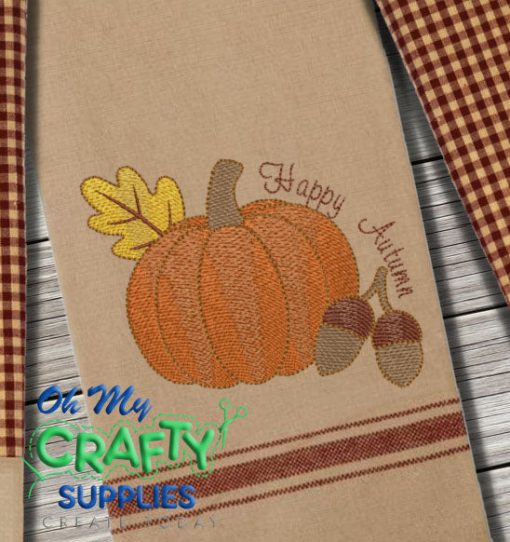 Golden Gourd Greetings Embroidery Design