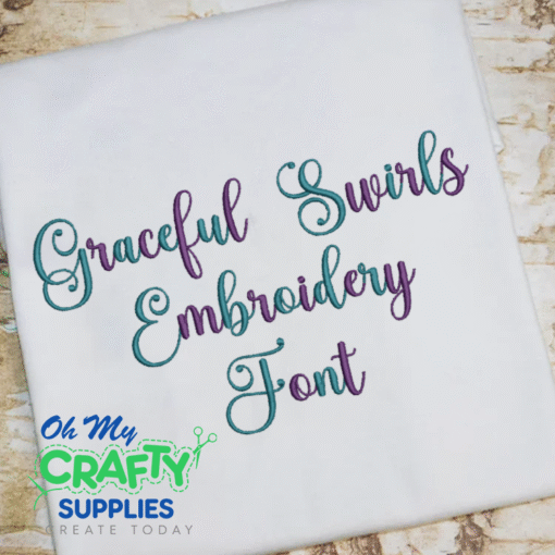 Graceful Swirls Embroidery Font (BX Included)
