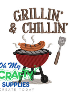 Grillin' and Chillin' 622 Embroidery Design